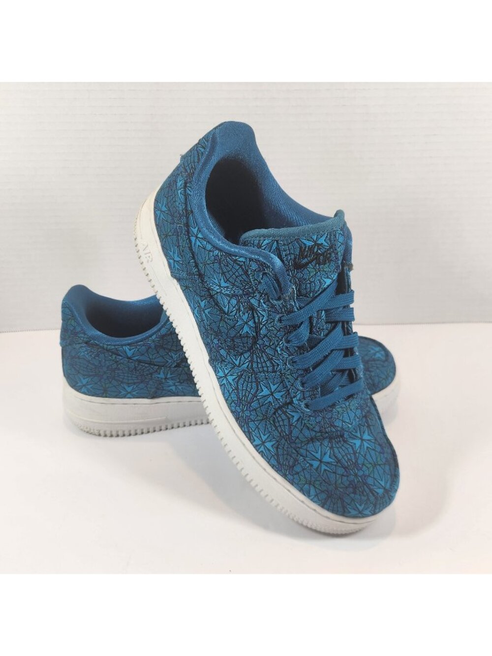 Nike Air Force 1 Low Stained Glass Teal Blue Shoes Sneakers Mens US 8 UK 7 EUR41